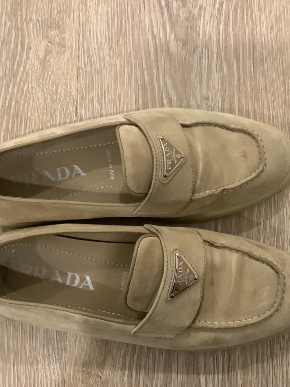 Prada Saint Tropez Suede Triangle Logo Loafers - Picture 4 of 4